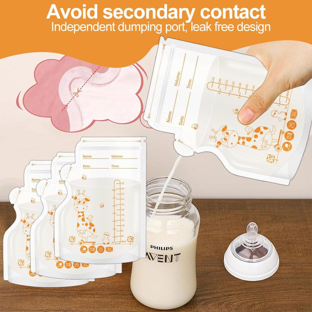 BYTEBAZAAR Muttermilchbeutel,Muttermilchbeuteln,Milchbeutel für Muttermilch,Muttermilchbeutel zum Einfrieren,Muttermilch Aufbewahrungsbeutel,Breast Milk Storage Bags,Milchbeutel,250 Ml,60pcs
