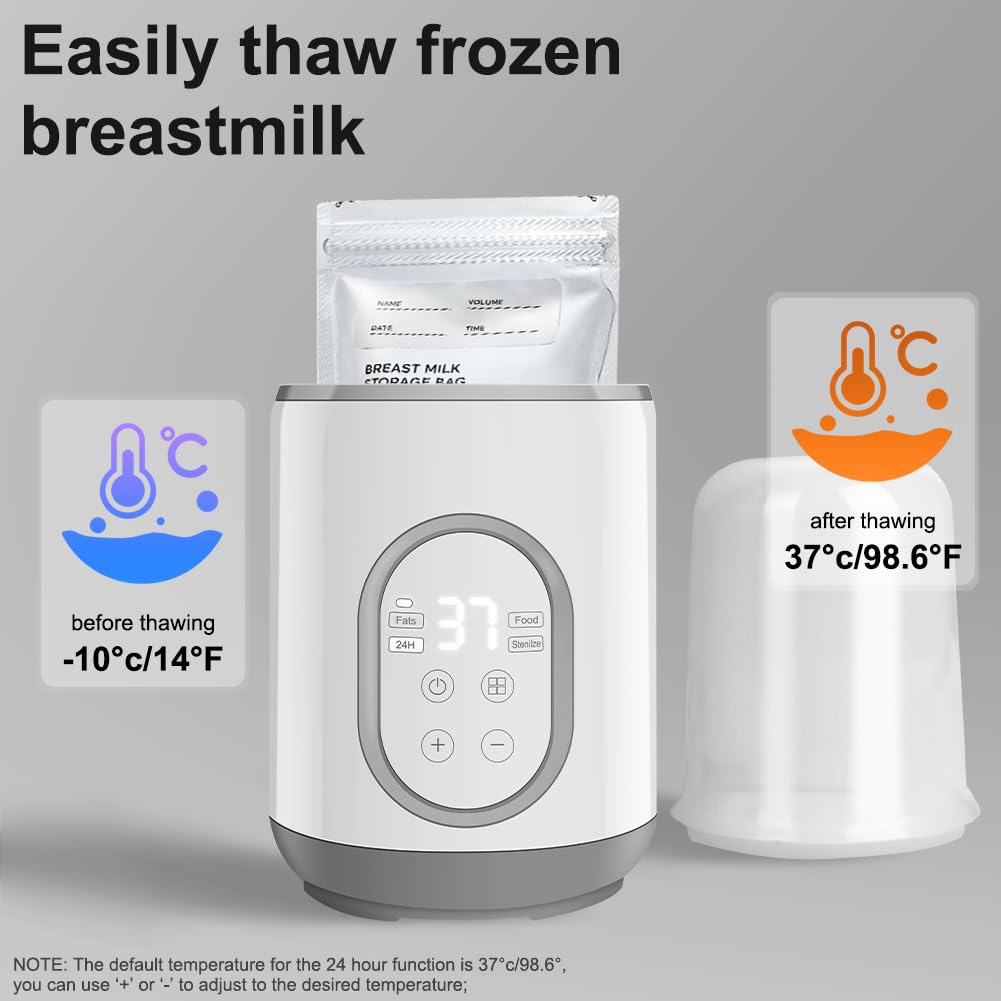 BYTEBAZAAR 8-in-1Flaschenwärmer, Fast Babynahrungsheizung, Multifunktionaler Flaschenwärmer für Muttermilch, Auftauen, Erwärmen, Warmhalten, Intelligenter Temperaturregelung und Automatischer Abschaltung