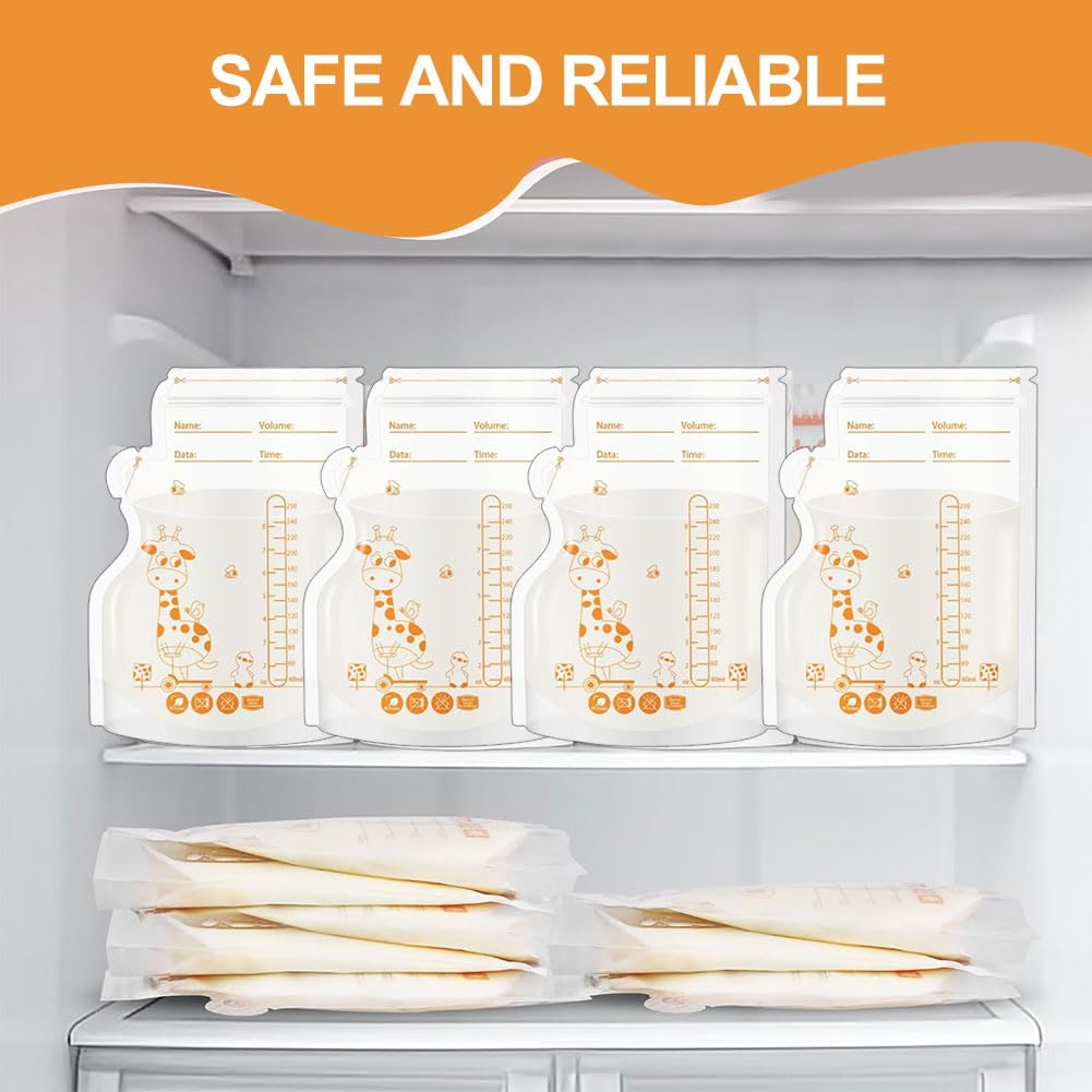 BYTEBAZAAR Muttermilchbeutel,Muttermilchbeuteln,Milchbeutel für Muttermilch,Muttermilchbeutel zum Einfrieren,Muttermilch Aufbewahrungsbeutel,Breast Milk Storage Bags,Milchbeutel,250 Ml,60pcs