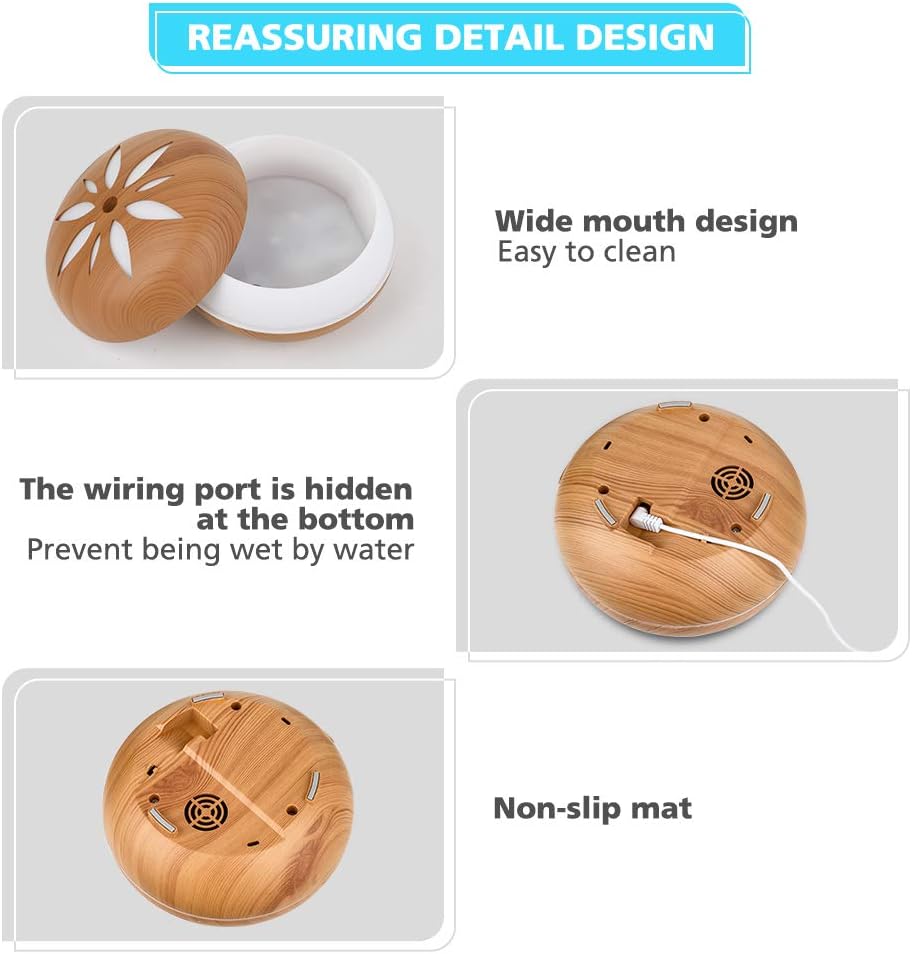 BYTEBAZAAR Aroma Diffuser 550ML Luftbefeuchter mit Timer Ultraschall Vernebler,Raumbefeuchter Aromatherapie Öle Duftlampe mit 7 Farben LED Helles Holz