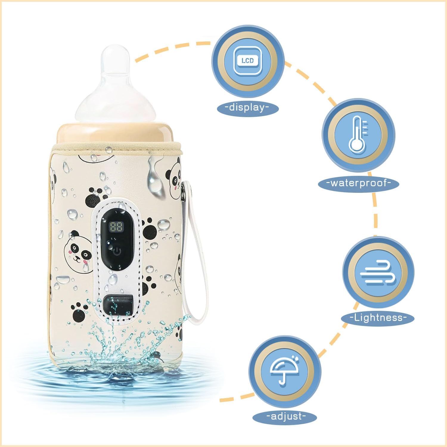 BYTEBAZAAR Babyflaschenwärmer, tragbarer Flaschenwärmer für unterwegs, Flaschenwärmer mit USB-Ladefunktion, Milchflaschenwärmer, Babyflaschenwärmer für zu Hause, draußen, im Auto, auf Reisen