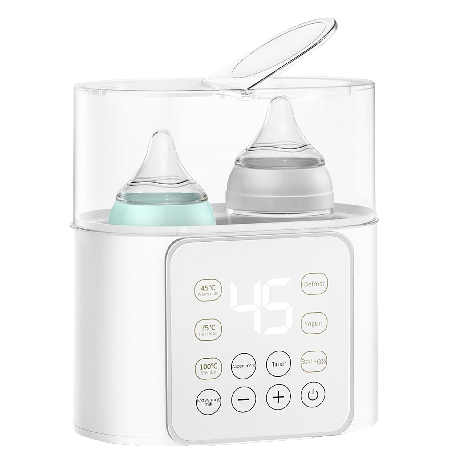 BYTEBAZAAR Flaschenwärmer – 8-in-1-Schnellmilchwärmer für Babys mit Timer für Muttermilch oder Babynahrung, 24-Stunden-Thermostat-Schnellmilchwärmer für Zwillinge mit genauer Temperaturregelung, Babyflaschenwärm