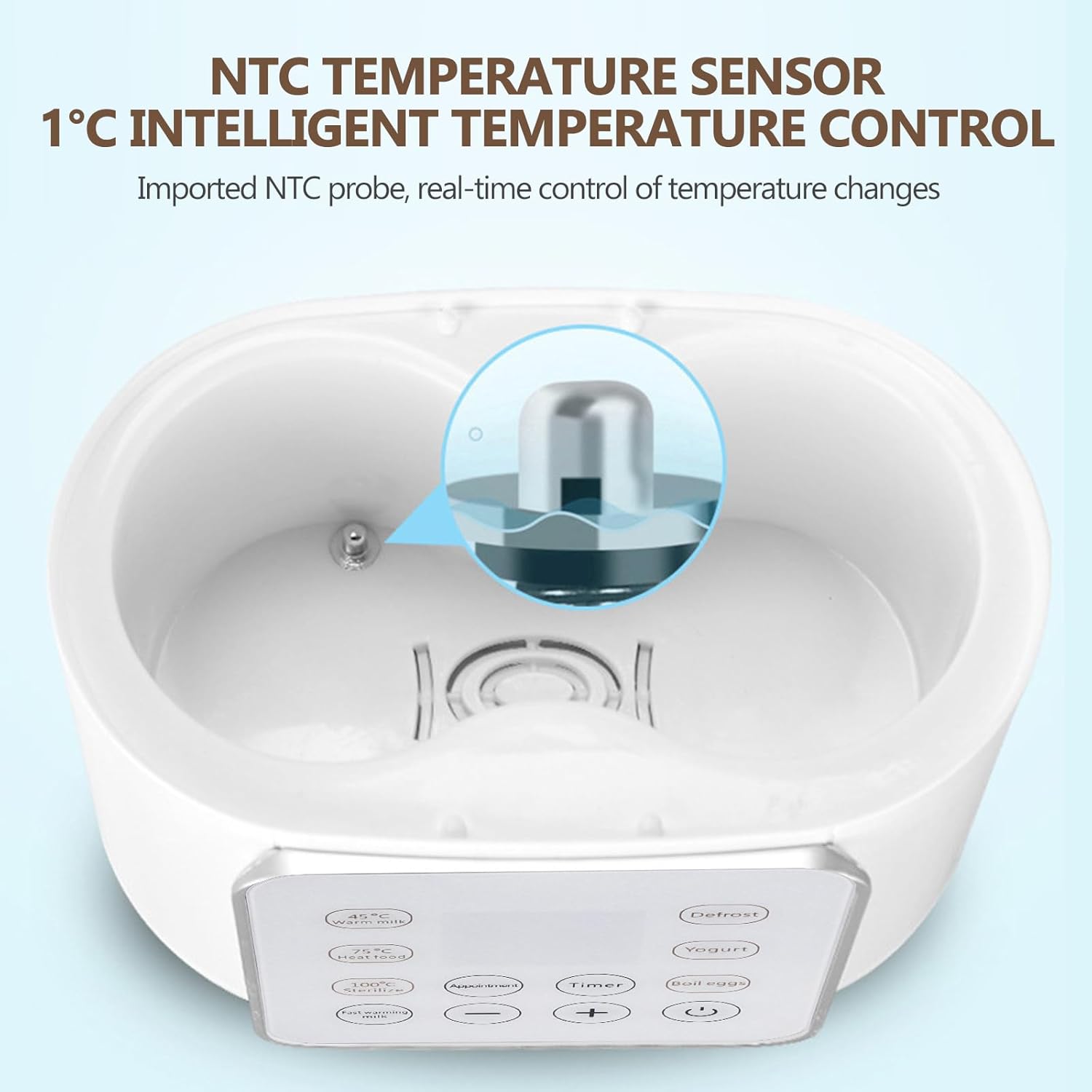 BYTEBAZAAR Flaschenwärmer – 8-in-1-Schnellmilchwärmer für Babys mit Timer für Muttermilch oder Babynahrung, 24-Stunden-Thermostat-Schnellmilchwärmer für Zwillinge mit genauer Temperaturregelung, Babyflaschenwärm