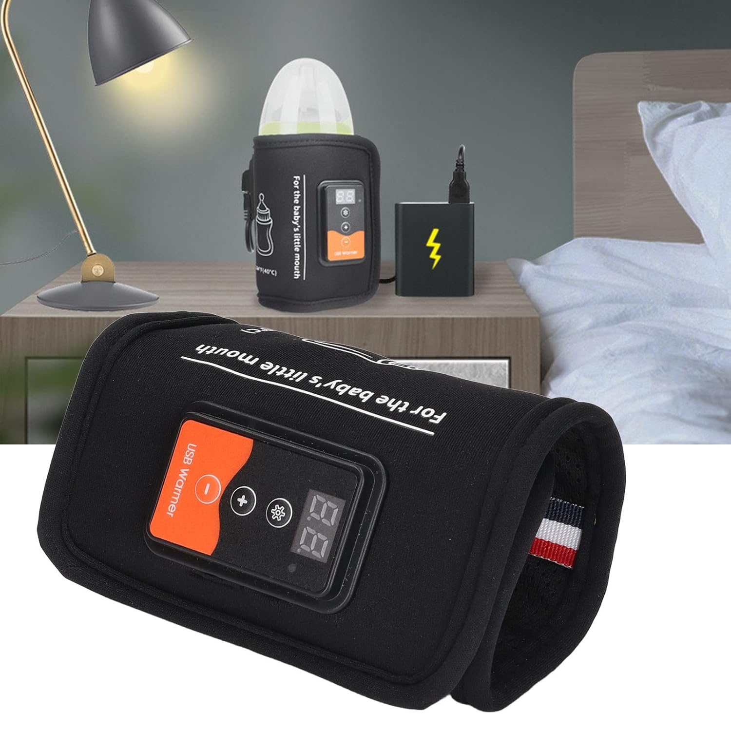 BYTEBAZAAR Tragbarer MilchflaschenwäRmer, Konstante Temperatur, Schnelle ErwäRmung, Schnelle ErwäRmung, USB-MuttermilchflaschenwäRmer, FüR die Reise, Temperaturanzeige