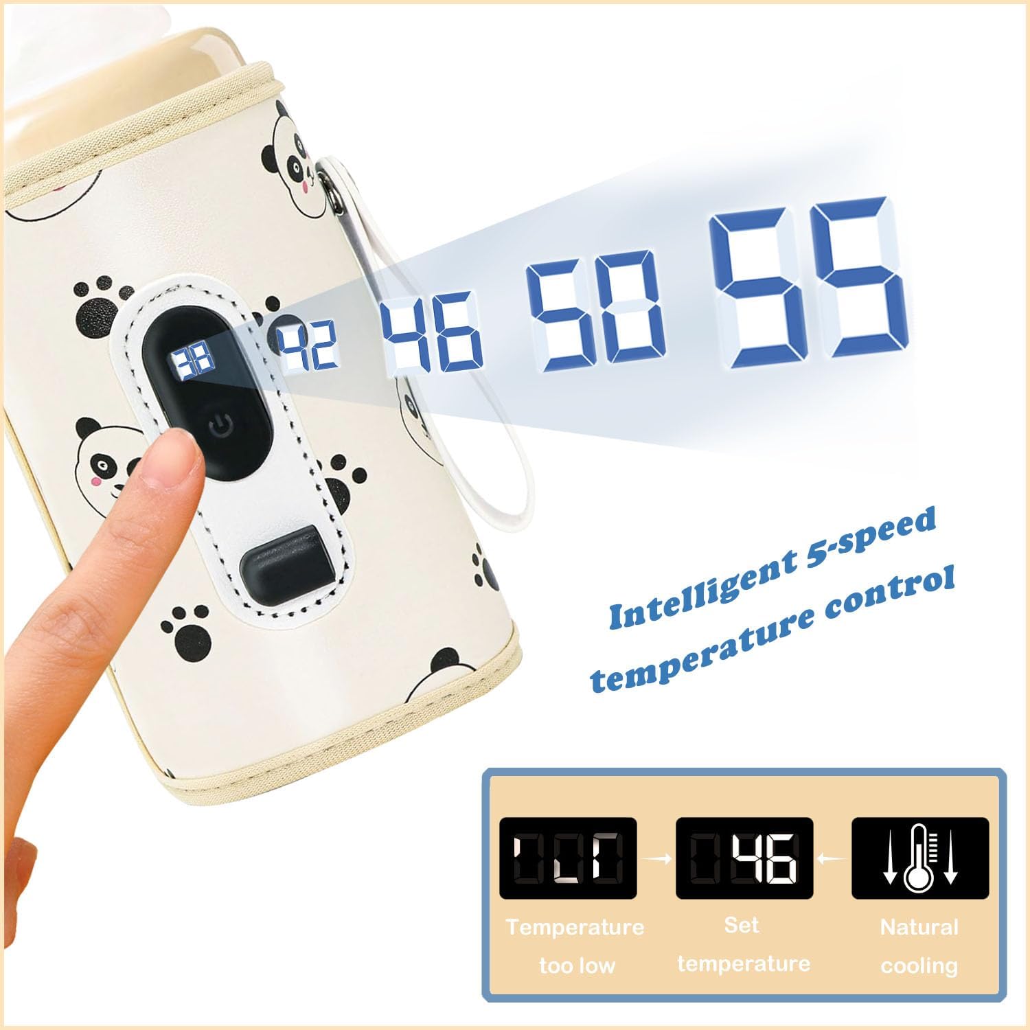 BYTEBAZAAR Babyflaschenwärmer, tragbarer Flaschenwärmer für unterwegs, Flaschenwärmer mit USB-Ladefunktion, Milchflaschenwärmer, Babyflaschenwärmer für zu Hause, draußen, im Auto, auf Reisen