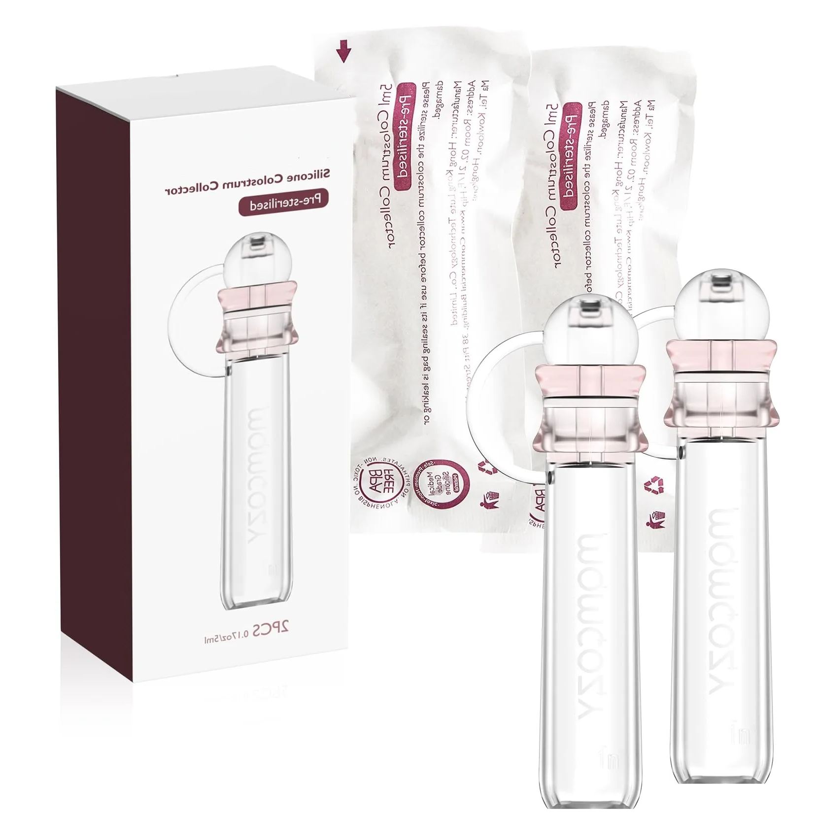 BYTEBAZAAR Colostrum Collector Kolostrum-Sammler Wiederverwendbarer Muttermilch-Sammler, tragbarer Kolostrum-Behälter zum Füttern des Babys, Mehrzweck-Sammler BPA-frei, 5ml-2St.