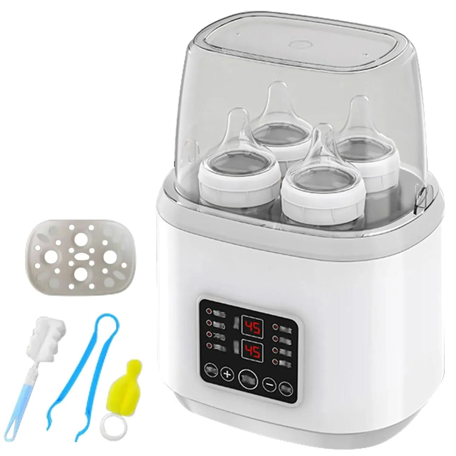 BYTEBAZAAR Flaschenwärmer Baby: 8-in-1 Sterilisator für Babyflaschen, Milchflaschenwärmer für Babys, Schnell-Flaschenwärmer, Fast Babykostwärmer & Abtauung, BPA-freier Babynahrungsheizung mit LCD-Display