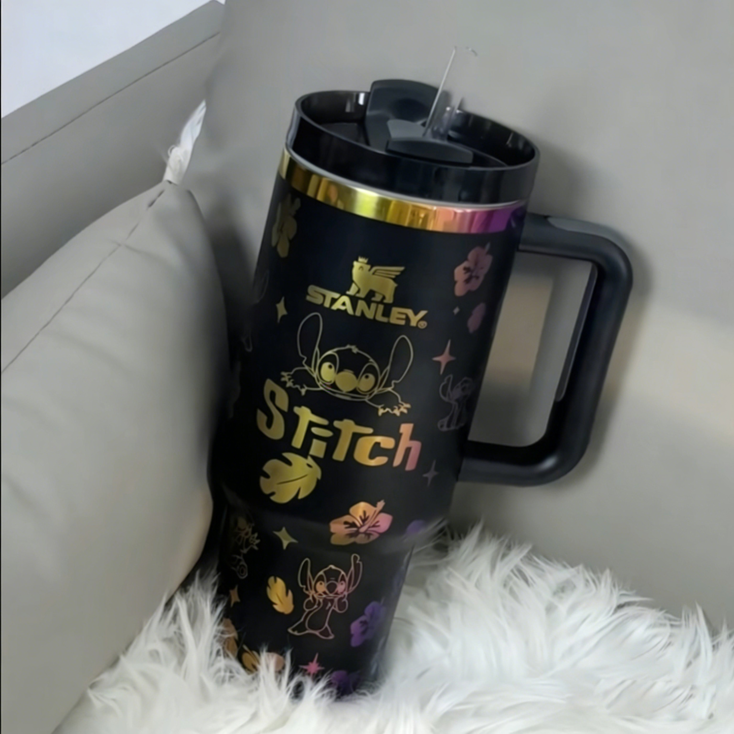 Lilo and stitch laser engraved Stanley Tumbler cup