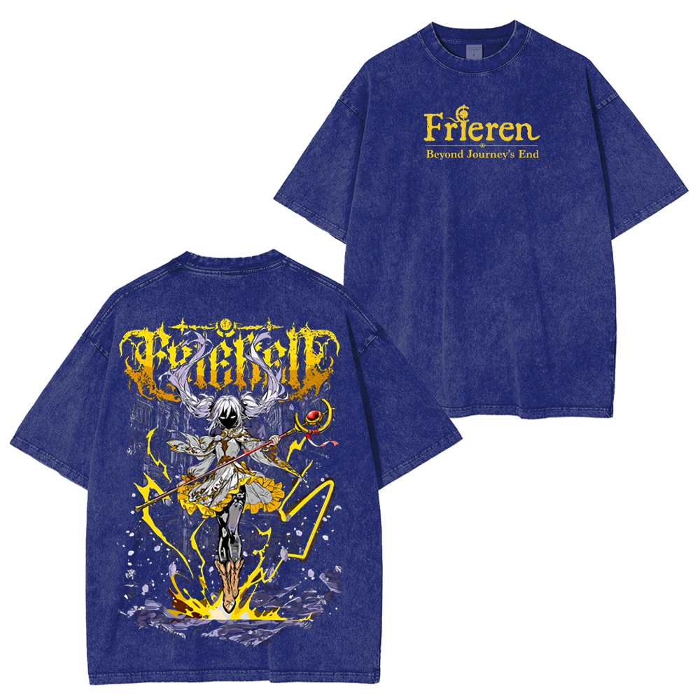 Frieren Beyond Journeys End Elf Anime Unisex Washed T-Shirt