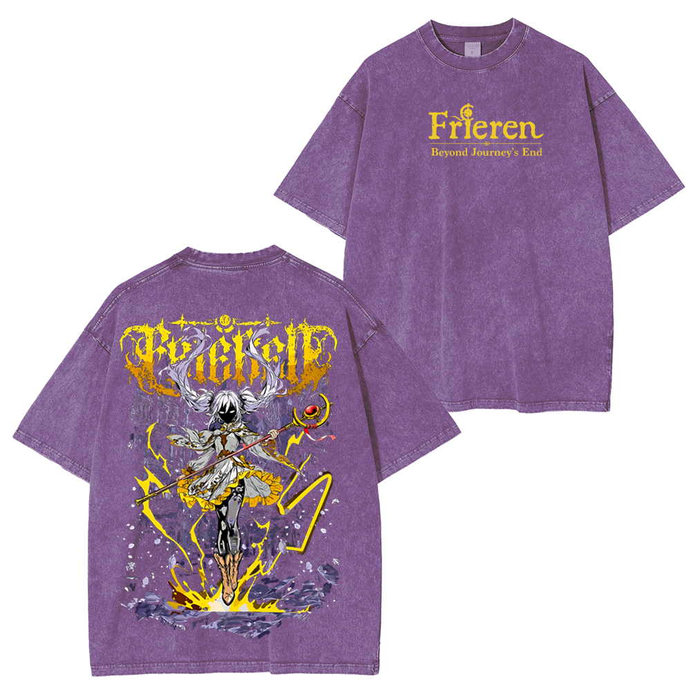 Frieren Beyond Journeys End Elf Anime Unisex Washed T-Shirt