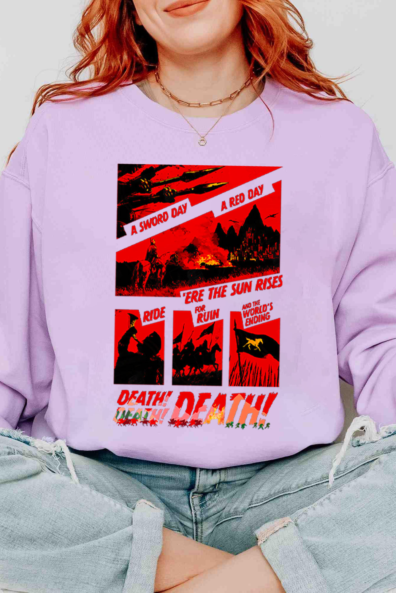 Lord of the Rings-Cycling Print Sweatshirt