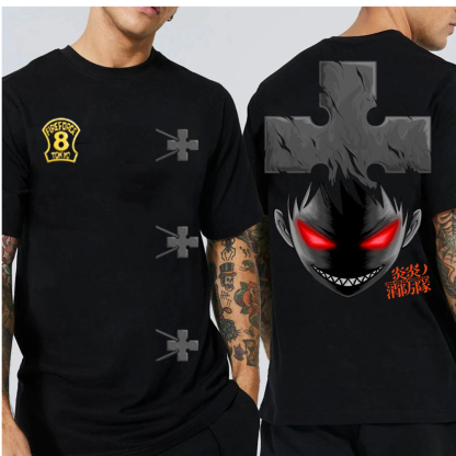 Shinra | Heavy Oversized Acid-Washed Unisex Anime T-Shirt