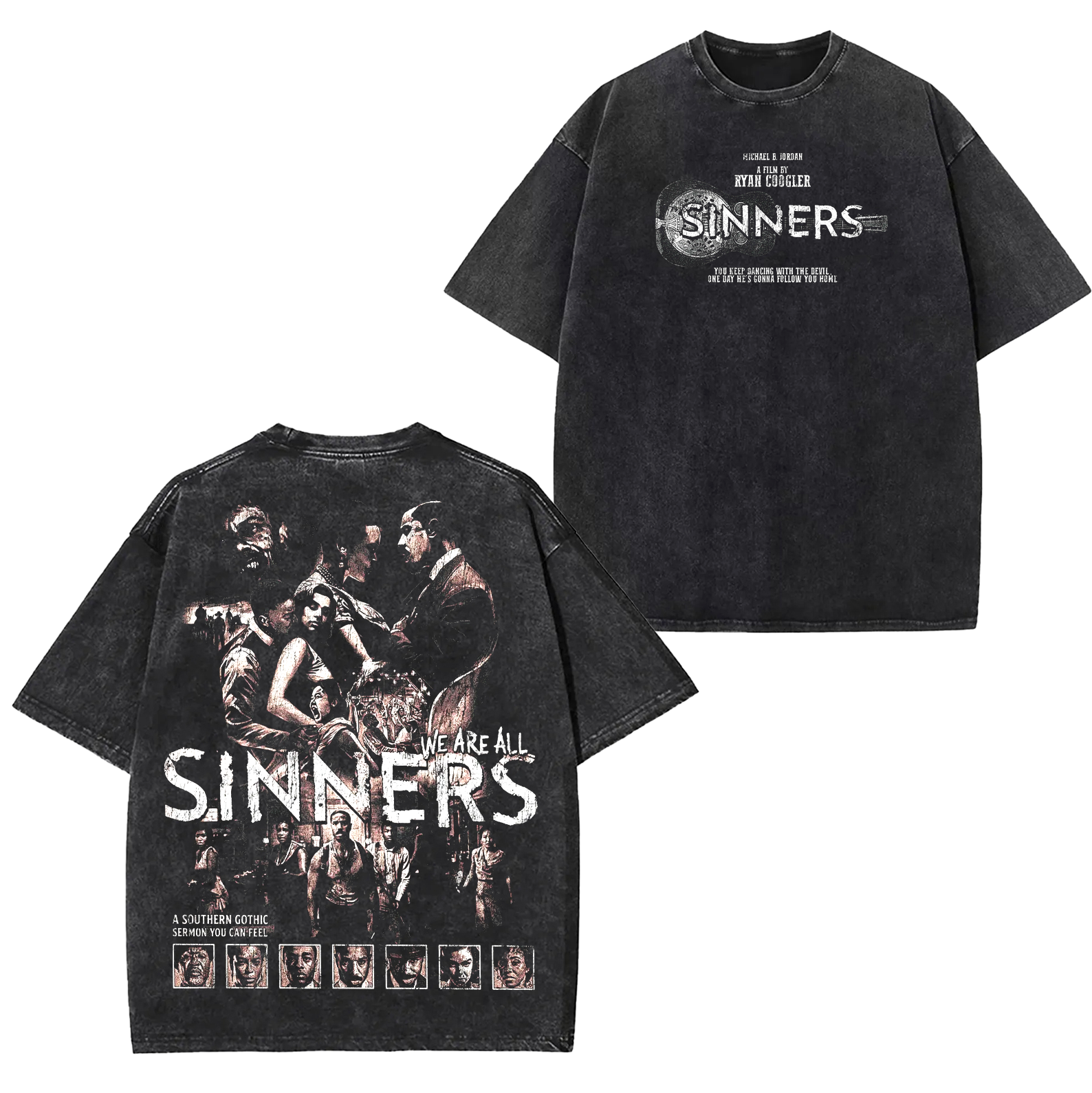 SINNERS Vintage Unisex Washed T-Shirt