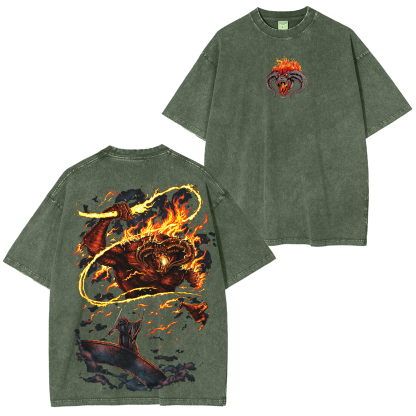 Lord of the Rings  inspired Graphic Unisex Washed T-Shirt