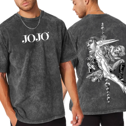 Vintage JOJO Bizarre Adventure Steel Ball Run  Unisex Washed T-Shirt