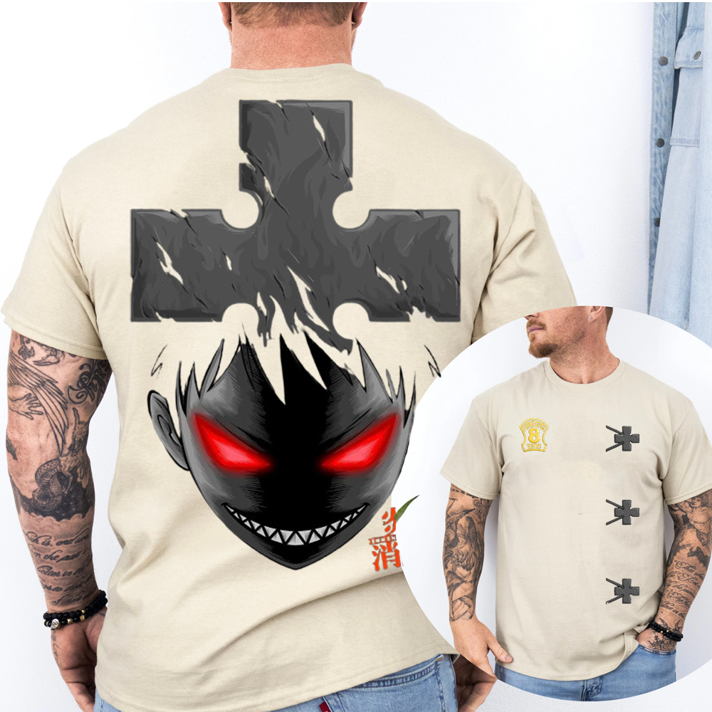 Shinra | Heavy Oversized Acid-Washed Unisex Anime T-Shirt
