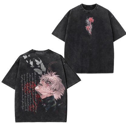 Tokyo Ghoul Tee �C Ken Kaneki Vintage Washed Oversize T-shirt/Crewneck/Hoodie