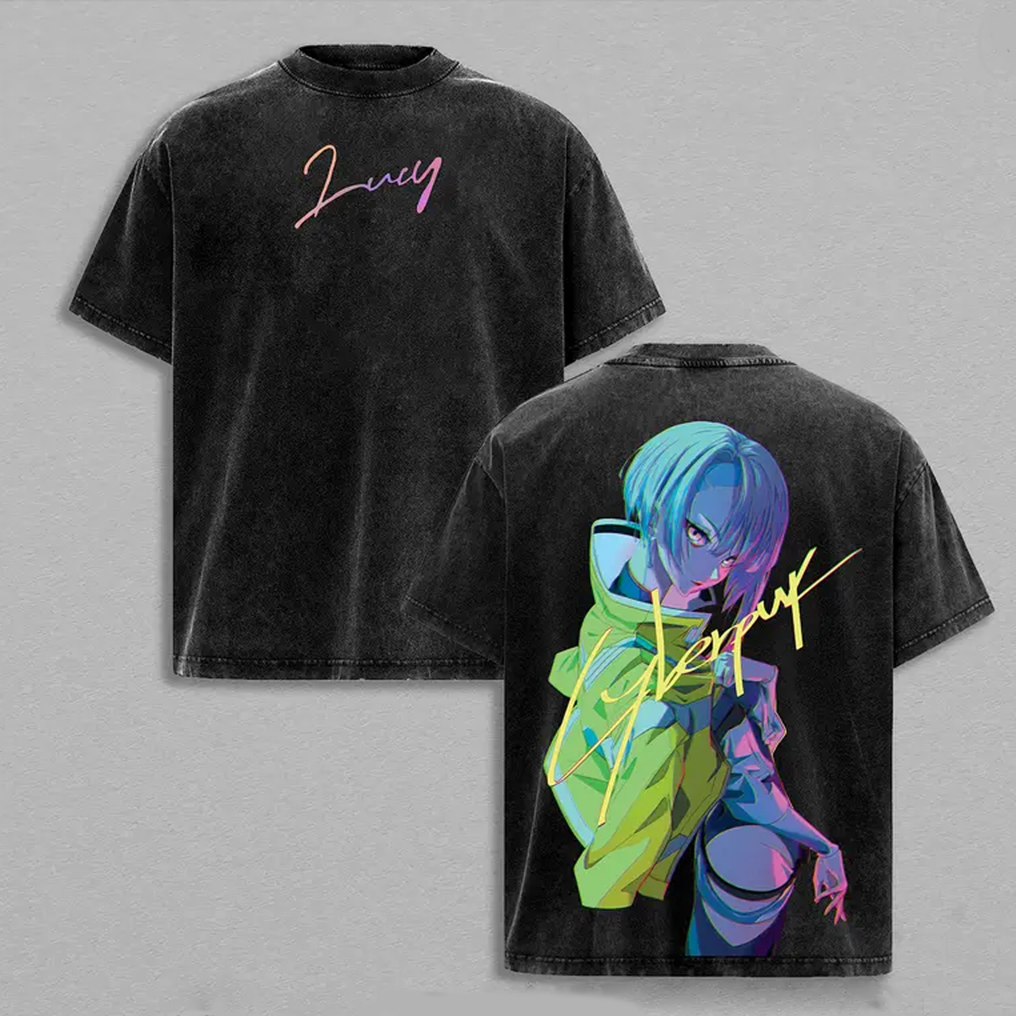 Cyberpunk Edgerunners Lucy inspired Graphic Unisex Washed T-Shirt