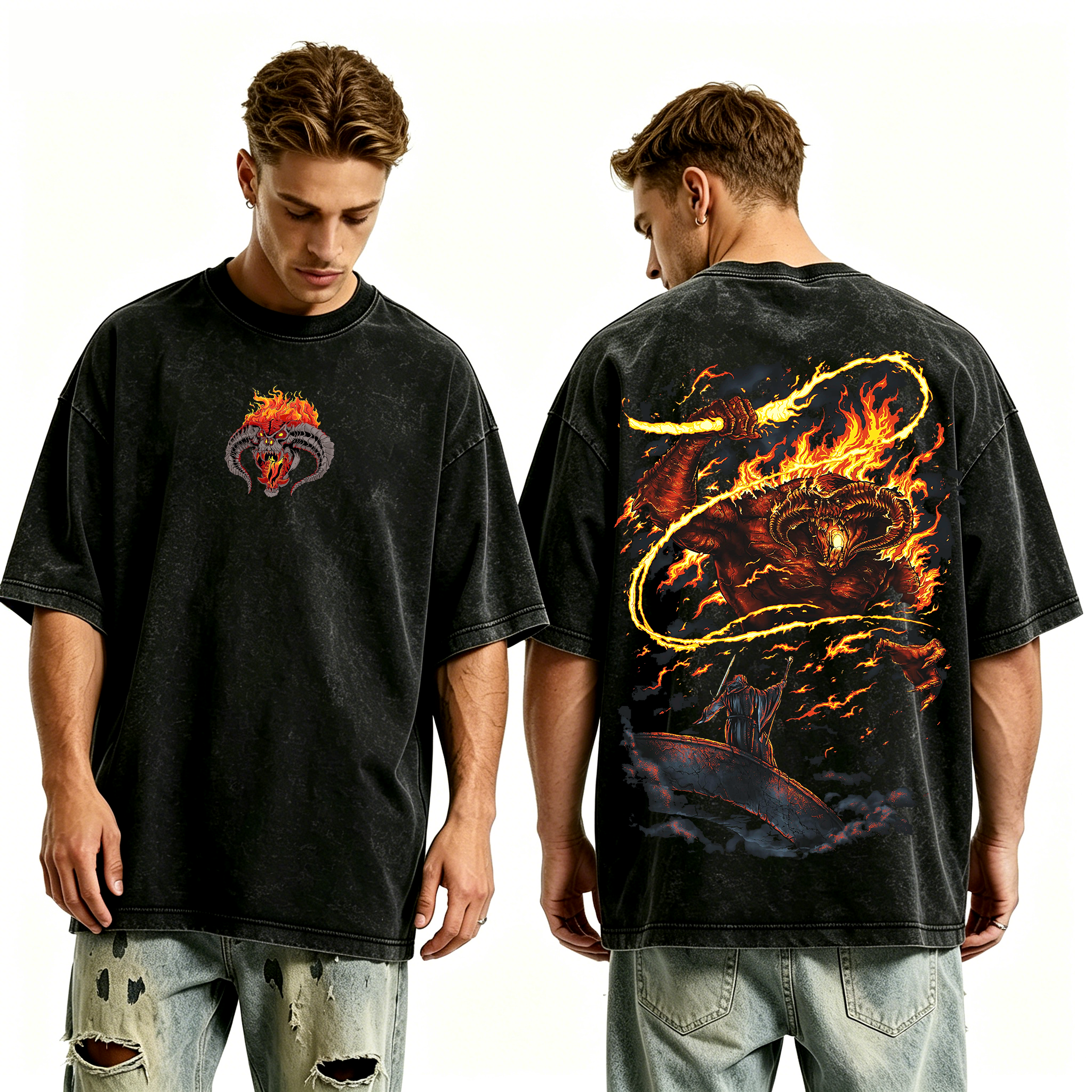 Lord of the Rings  inspired Graphic Unisex Washed T-Shirt