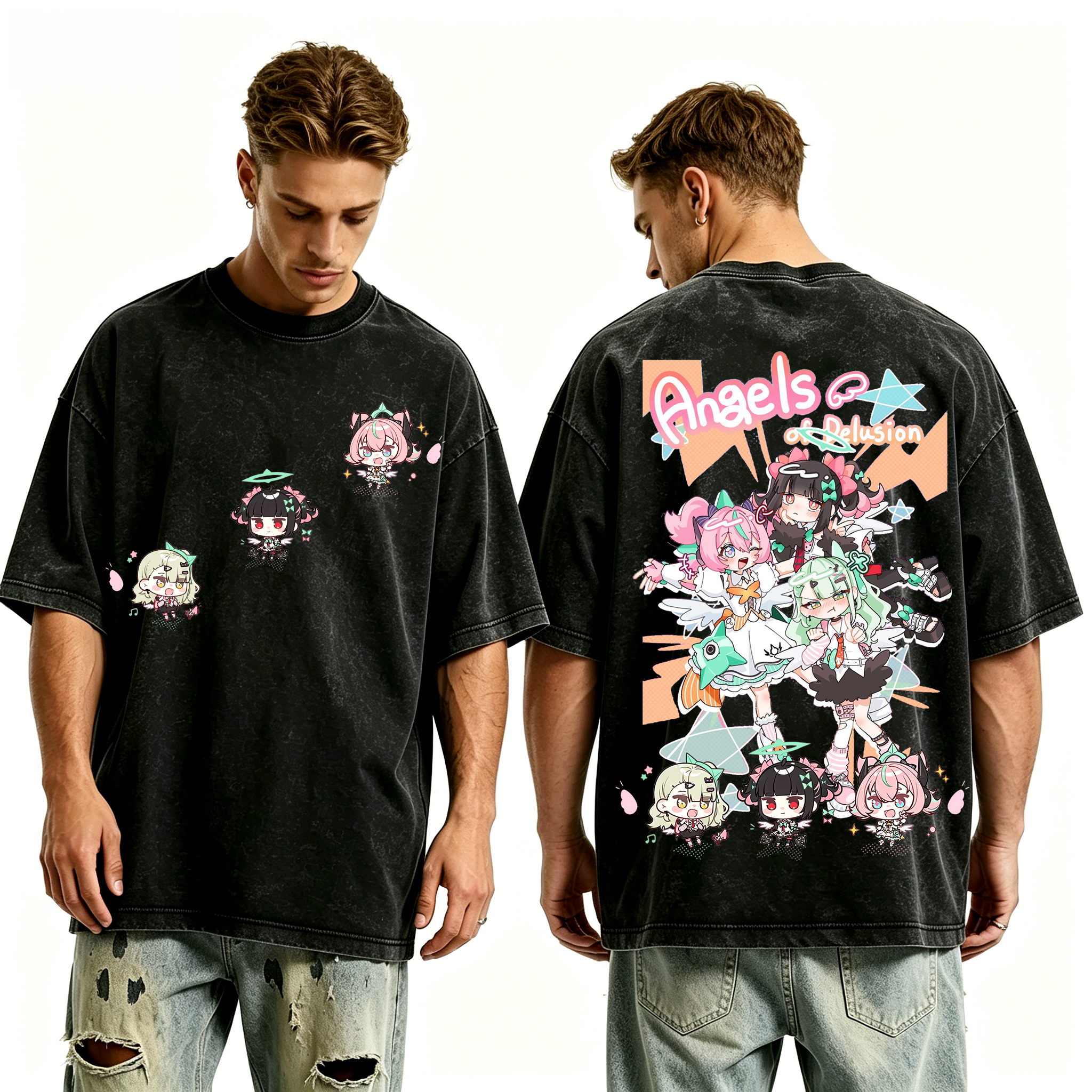 Zenless Zone Zero-Three Angels Unisex Washed T-Shirt