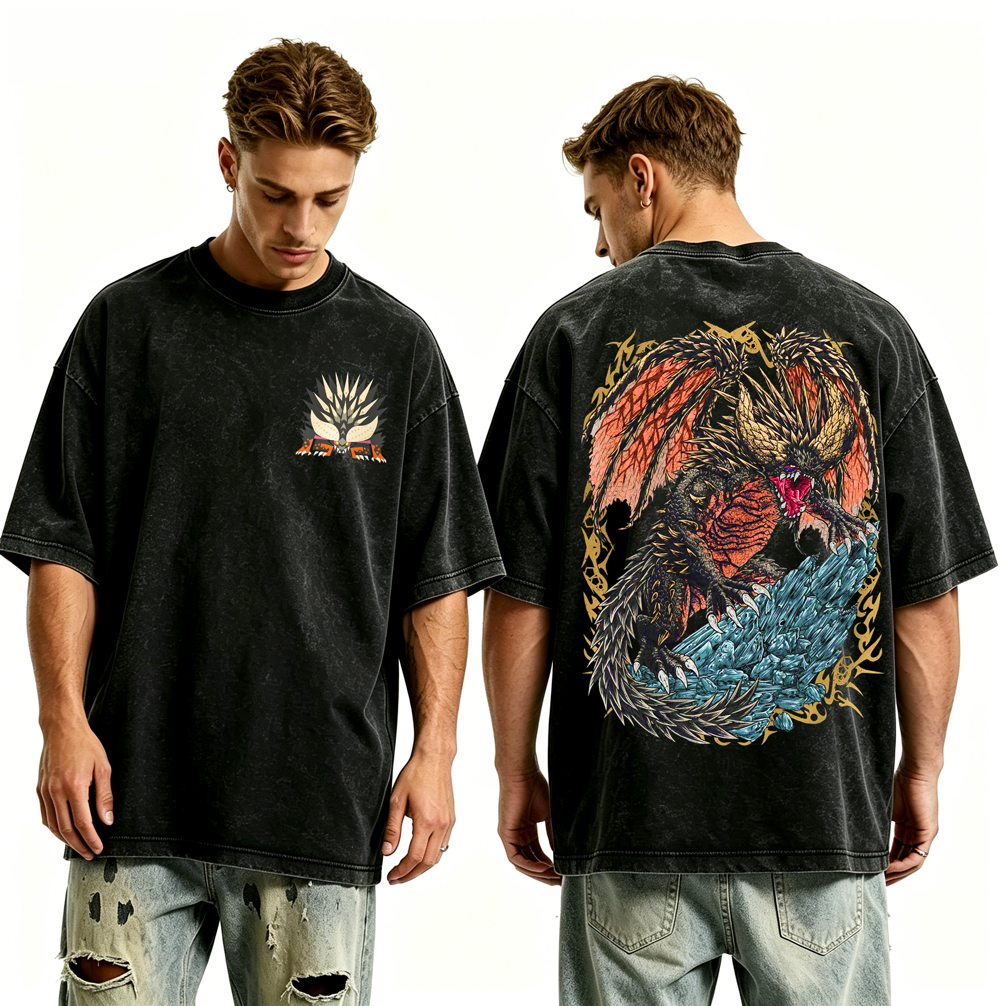 Nergigante the Extinction Dragon  Unisex Washed T-Shirt