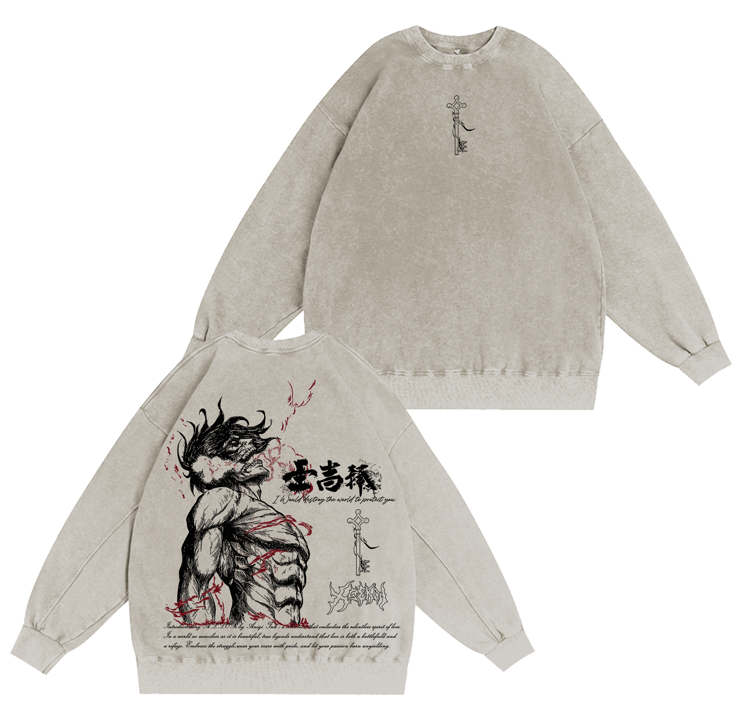 Attack on Titan Printed Unisex Washed T-Shirt