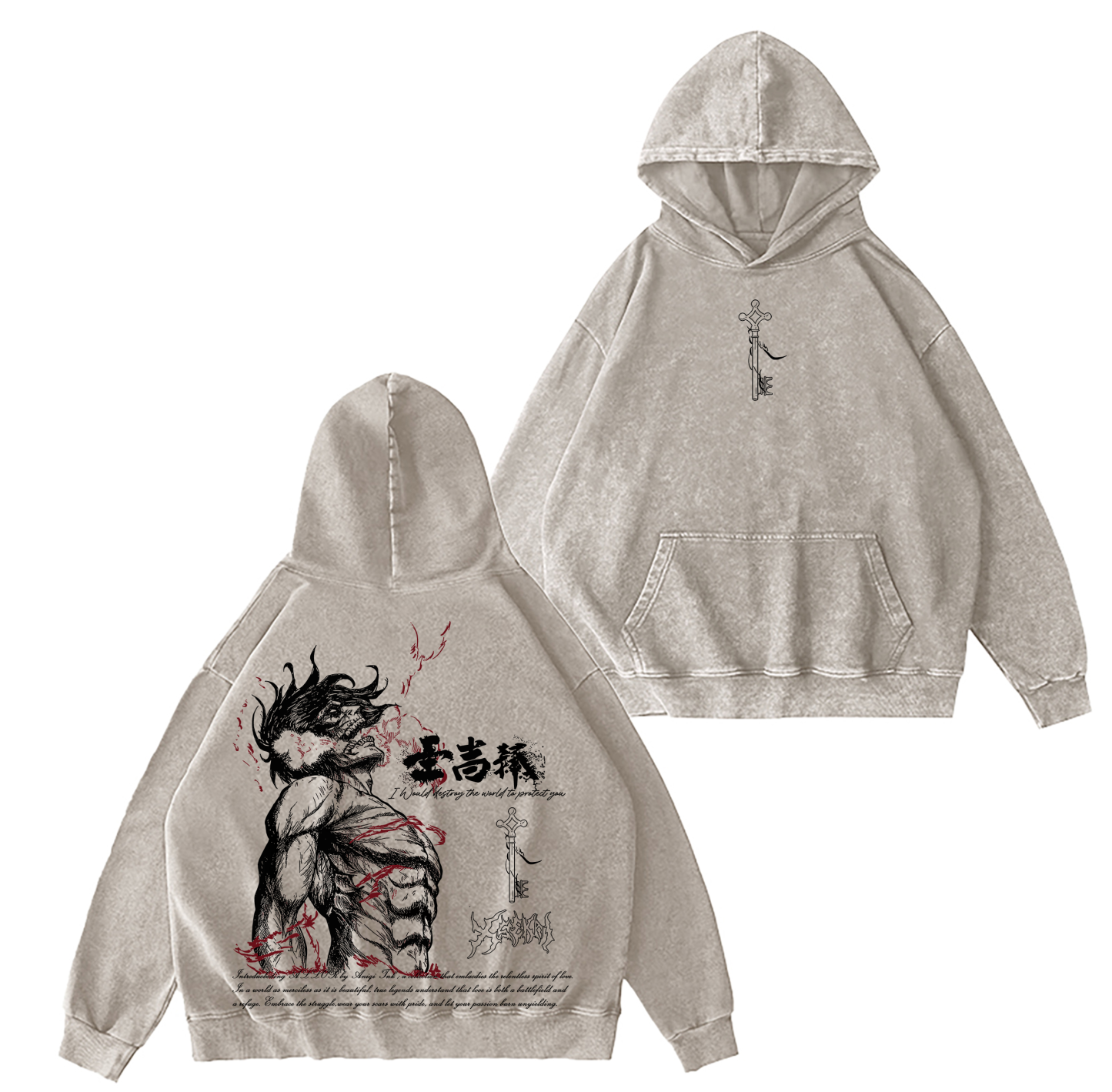 Attack on Titan Printed Unisex Washed T-Shirt