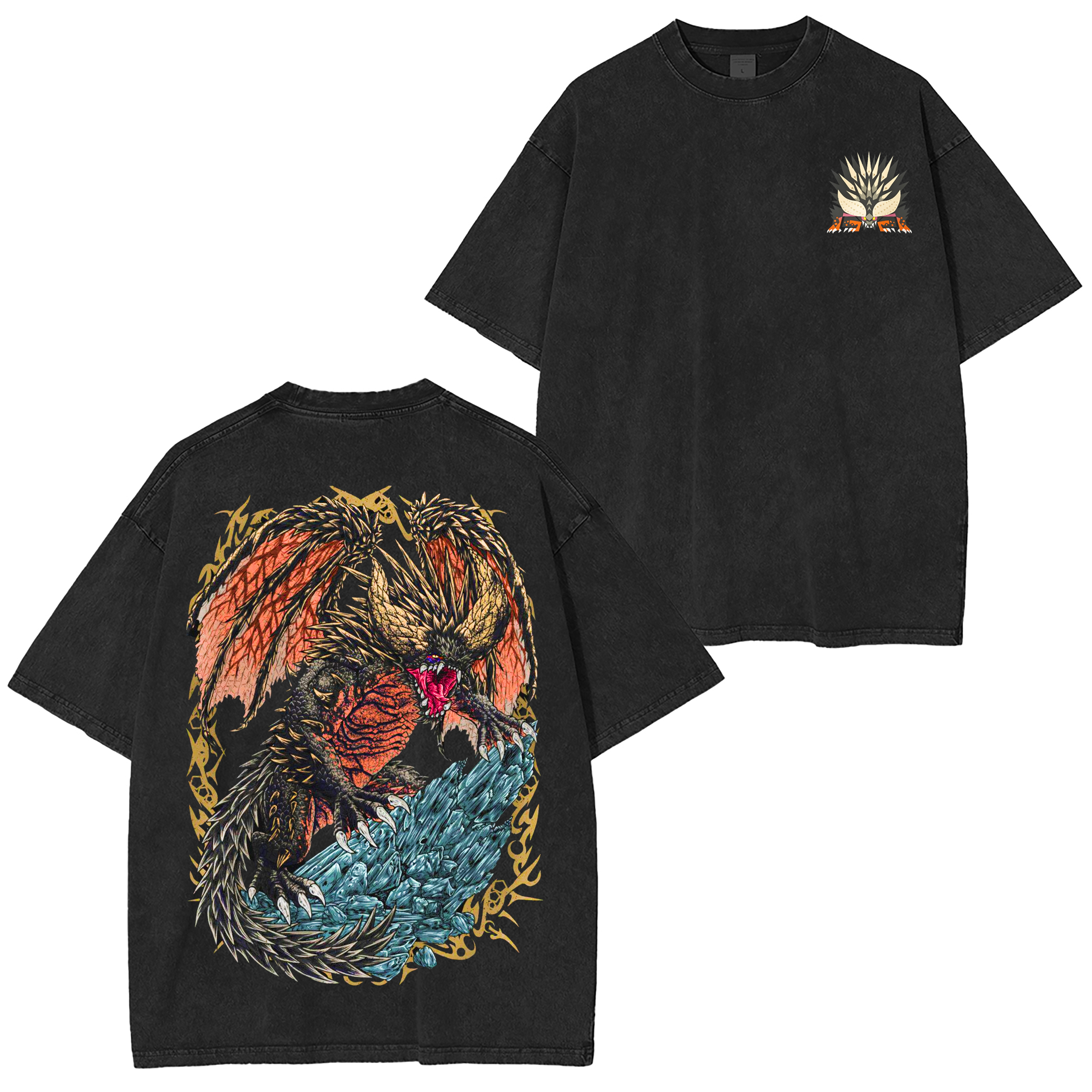 Nergigante the Extinction Dragon  Unisex Washed T-Shirt