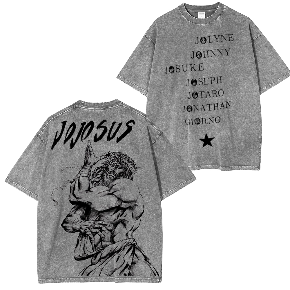 JOJO SUS Jojo's Bizarre Adventure Anime Unisex Washed T-Shirt