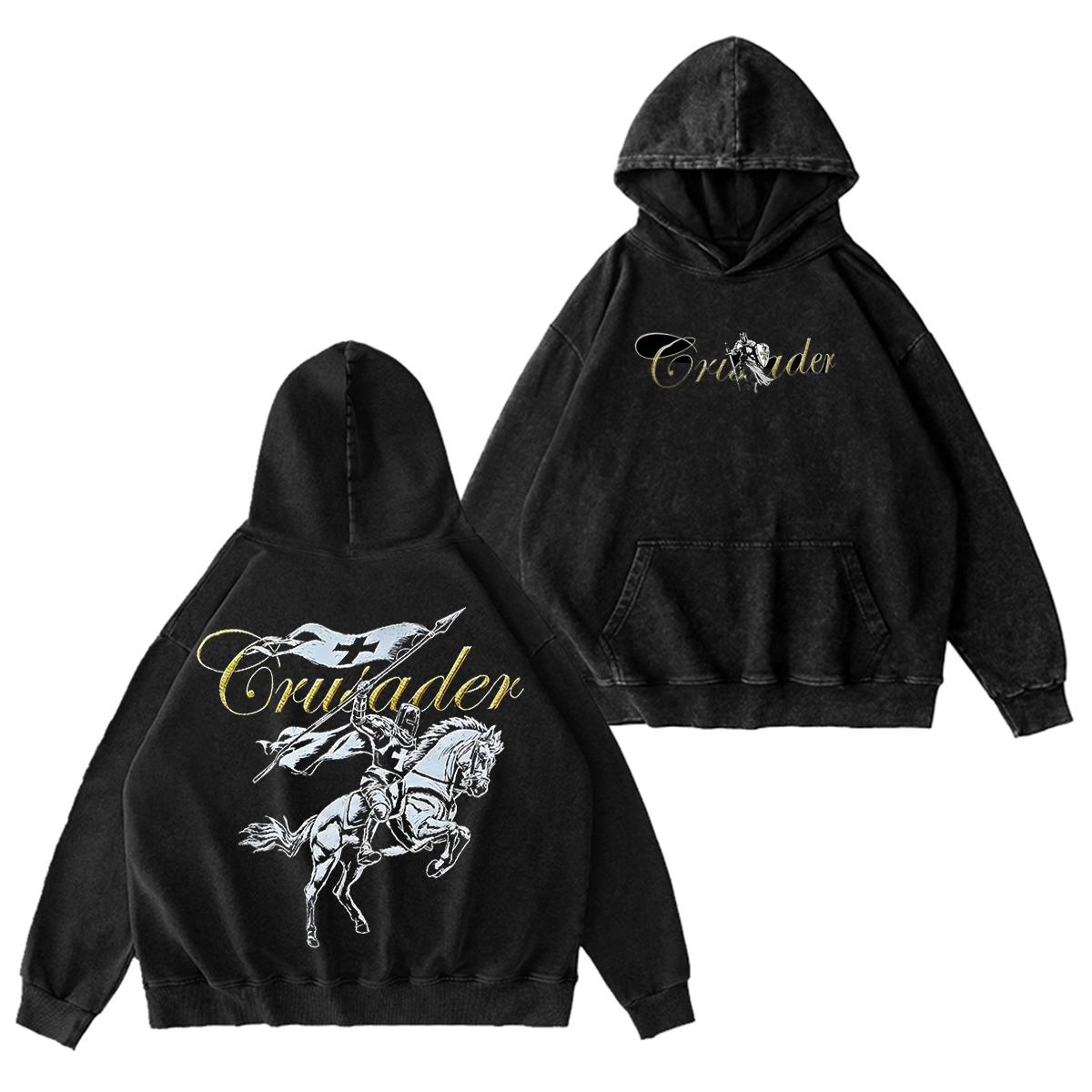 Crusader Vintage Unisex  Washed Hoodie/T-Shirt/Sweatshirt