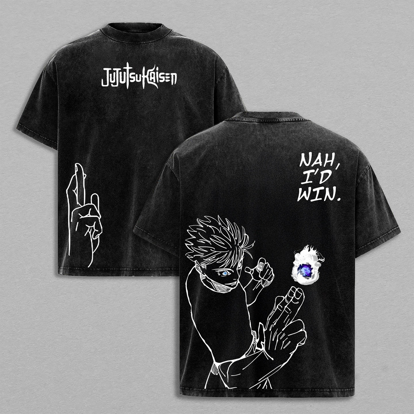 Satoru Gojo Jujutsu Kaisen Anime Double  Vintage Washed T-shirt/Crewneck/Hoodie