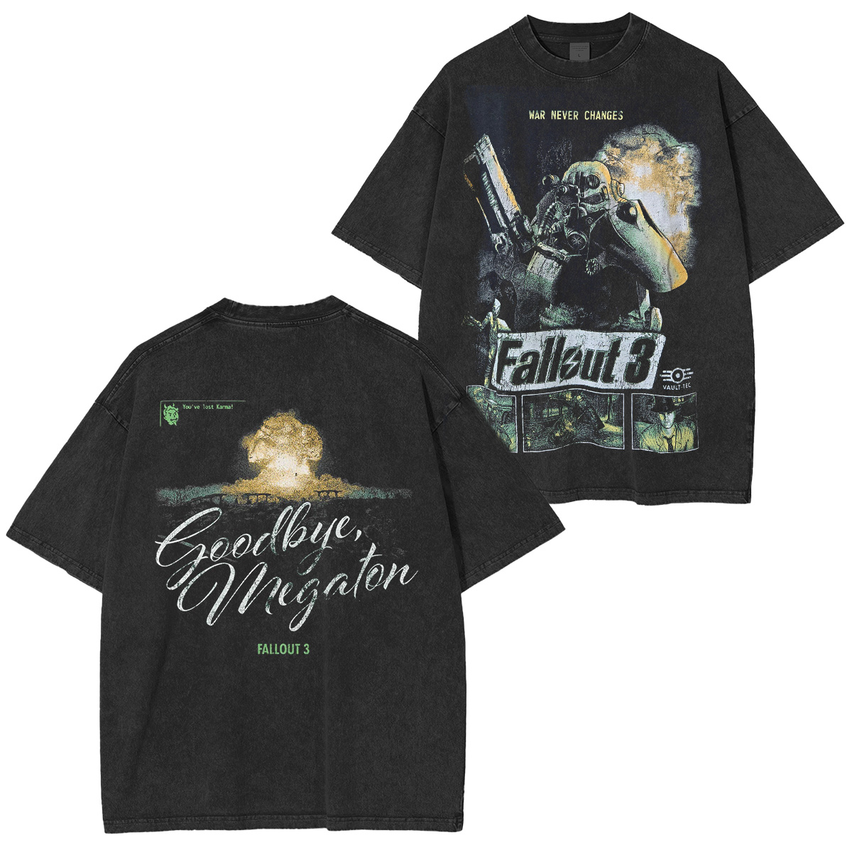 Fallout 3 Double Retro Washed T-Shirt
