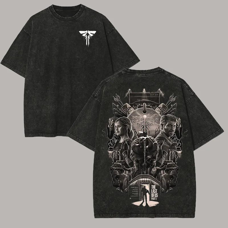 The Last of Us Printed Unisex Washed T-Shirt