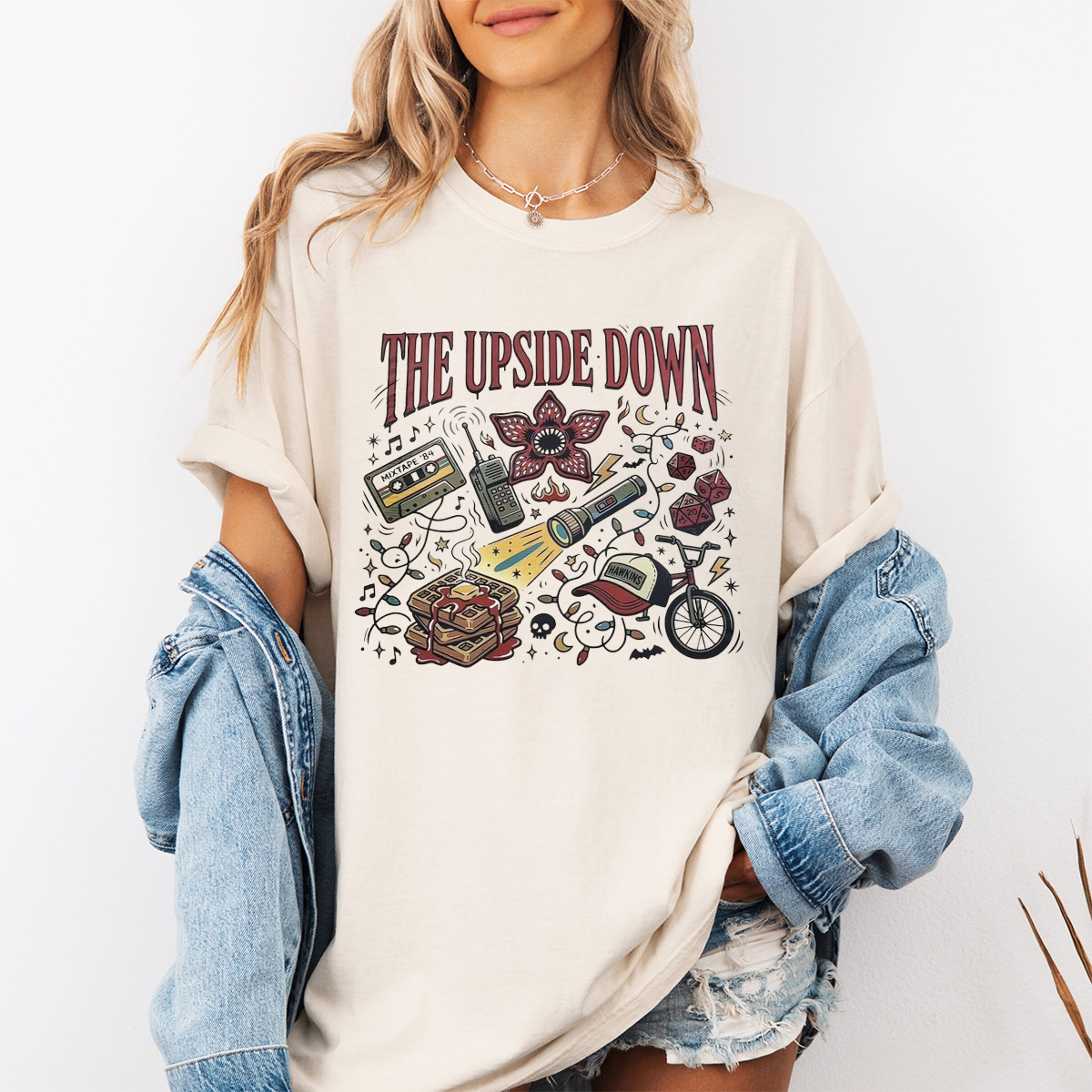 Stranger Valentine Retro 80s Love Hawkins Upside Down Heart Unisex Shirts/Crewneck/Hoodie