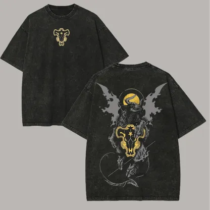 Black Clover Printed Unisex Washed T-Shirt