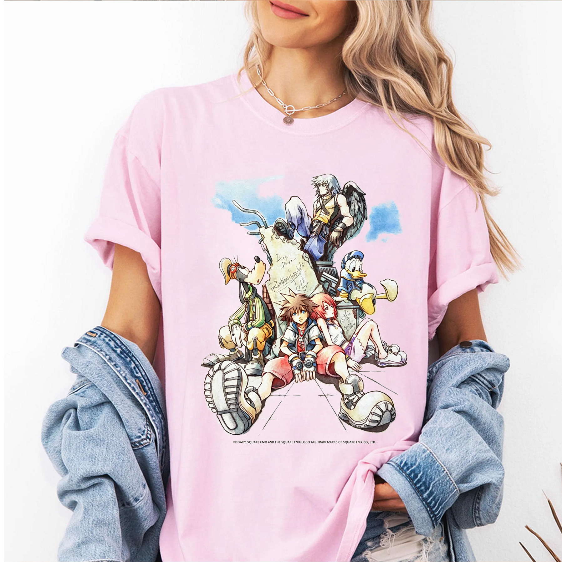 Disney Kingdom Hearts Group In The Cloudsl Anime Unisex Shirts/Crewneck/Hoodie