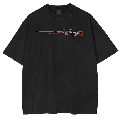 AWP Asiimov Sniper Rifle Vintage Unisex Washed T-Shirt