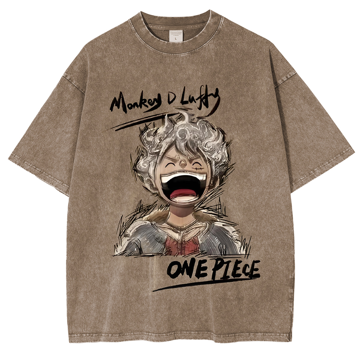 Monkey D. Luffy One Piece Oversized  Washed  Vintage Tee