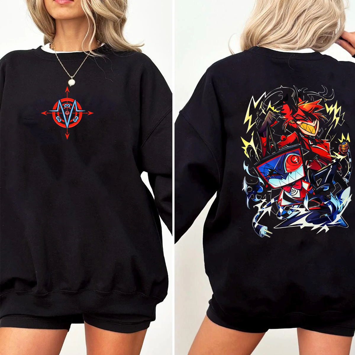 Radiostatic VOX x ALASTOR Hazbin Hotel Oversized T-shirt/Crewneck/Hoodie