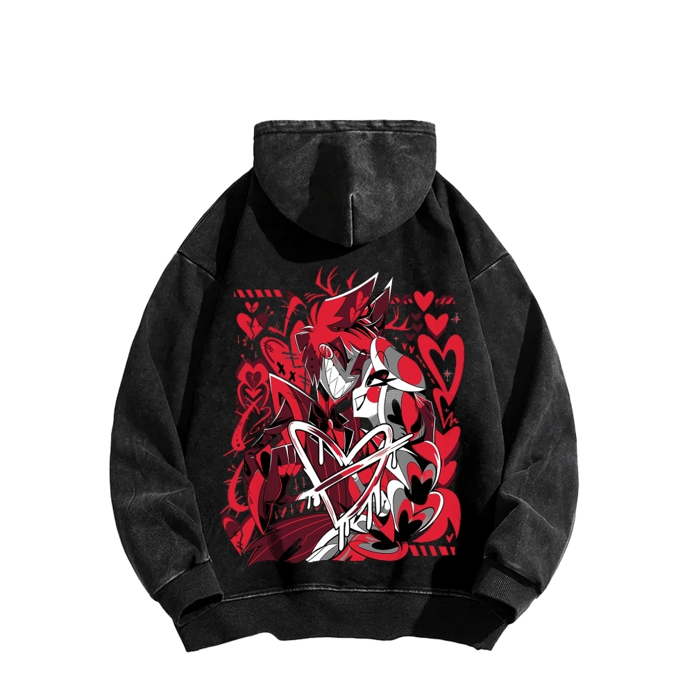 Hazbin Hotel Unisex Washed Hoodie 2512002808