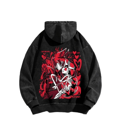 Hazbin Hotel Unisex Washed Hoodie 2512002808