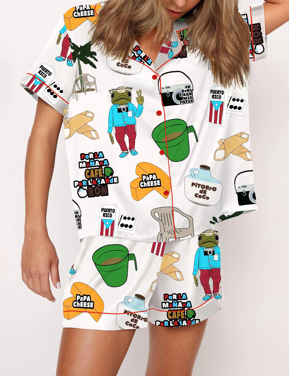 Baile Inolvidable Puerto Rico Satin Pajama Set For Women