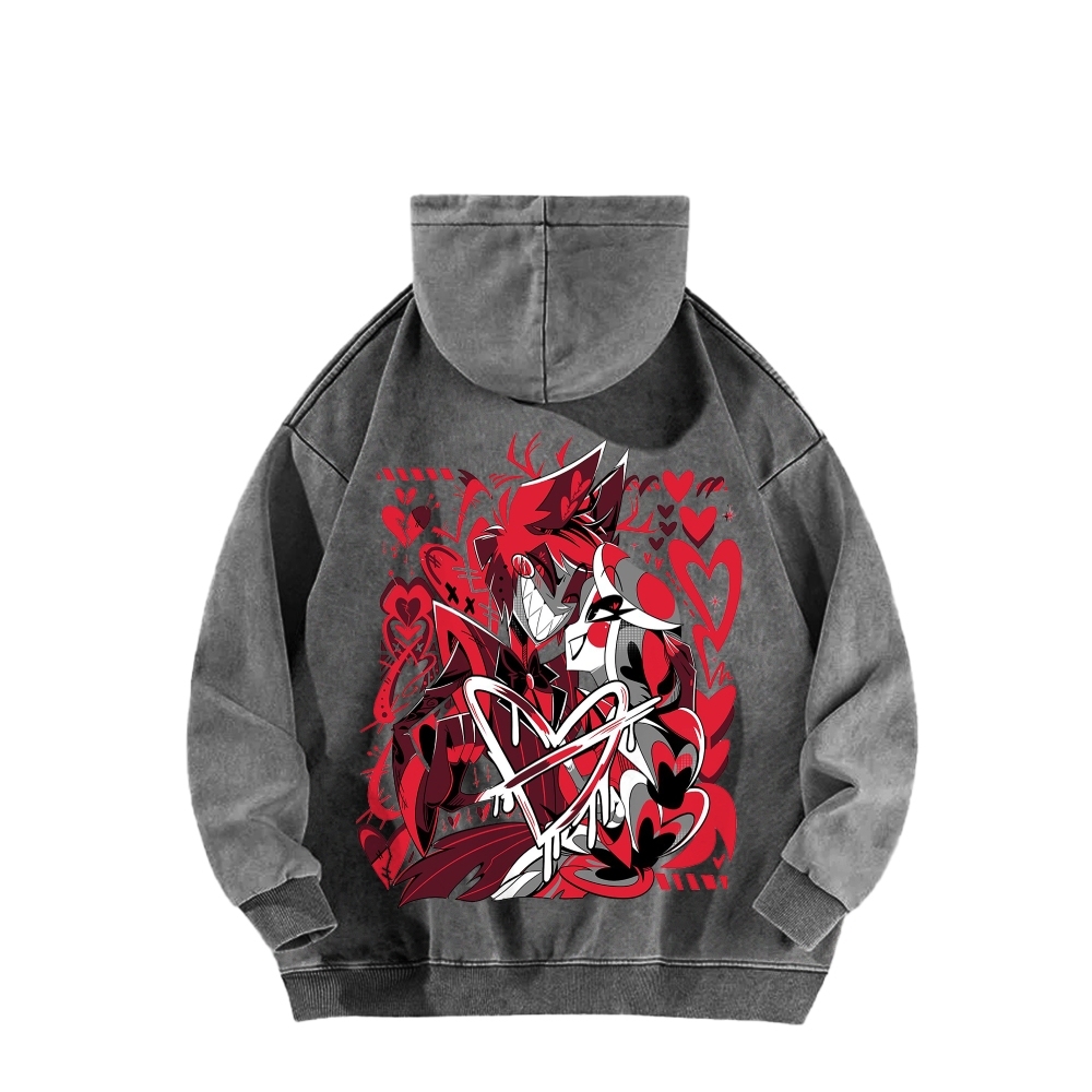Hazbin Hotel Unisex Washed Hoodie 2512002808