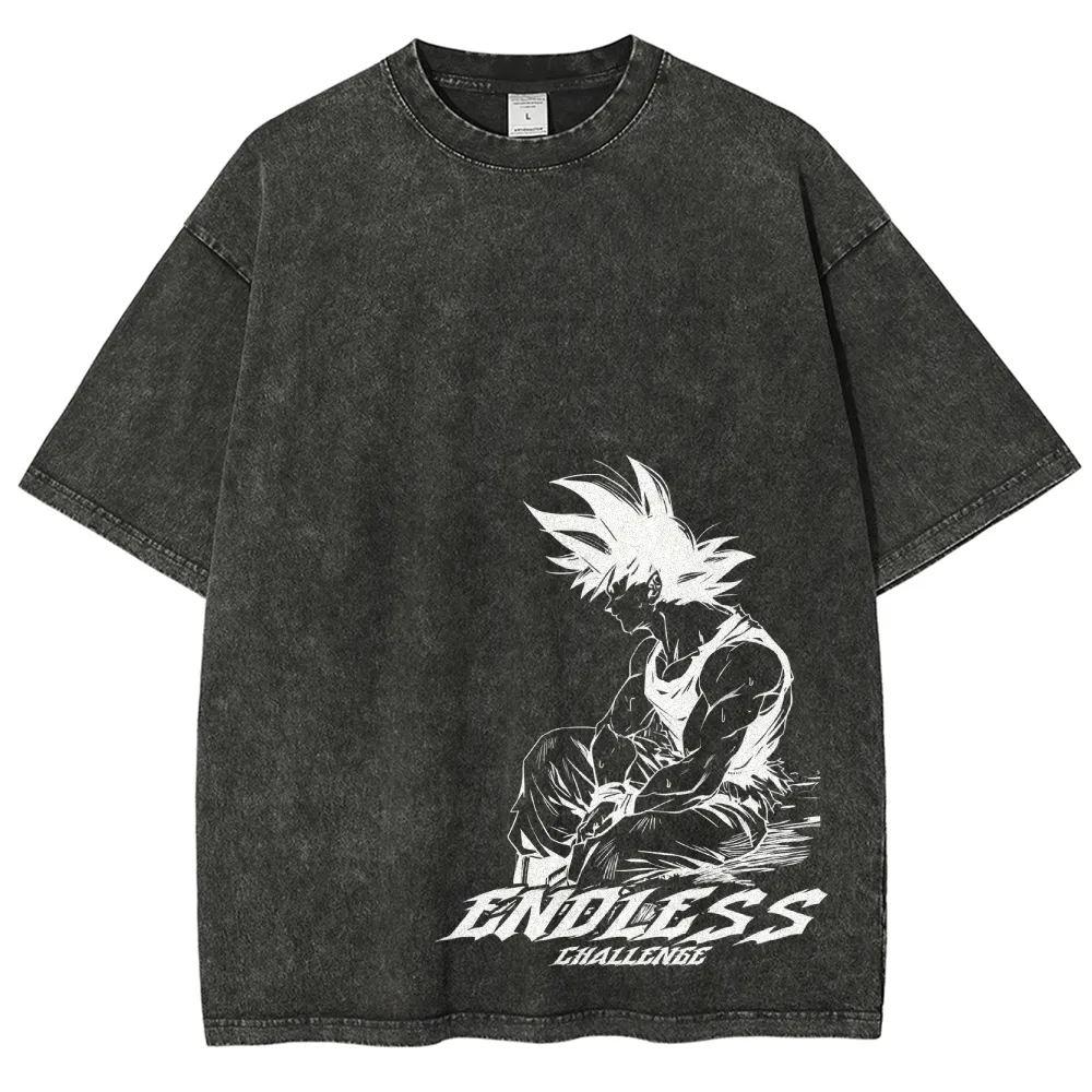 Goku endless challenge Washed T-Shirt | DragonBall