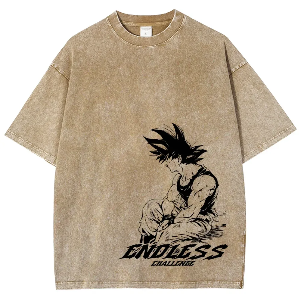 Goku endless challenge Washed T-Shirt | DragonBall
