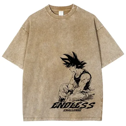 Goku endless challenge Washed T-Shirt | DragonBall