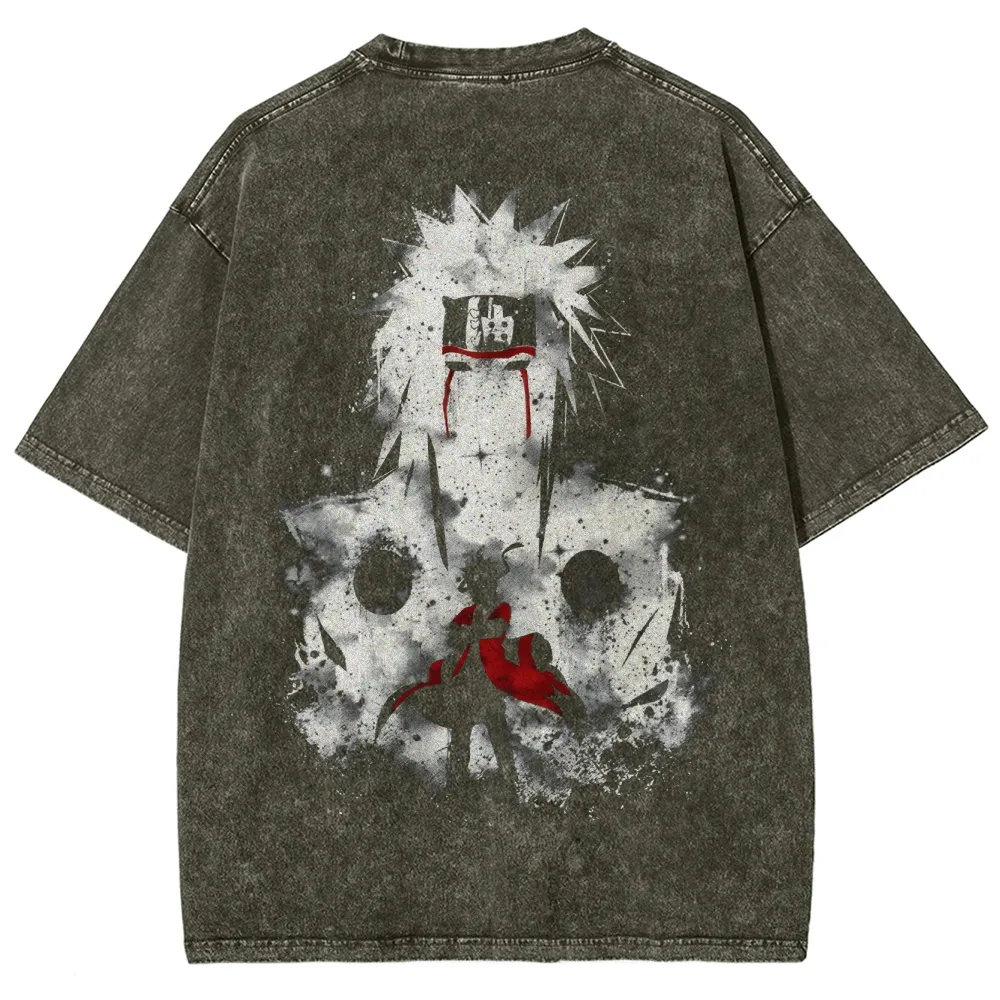 Naruto Jiraiya Streetwear Washed T-Shirt