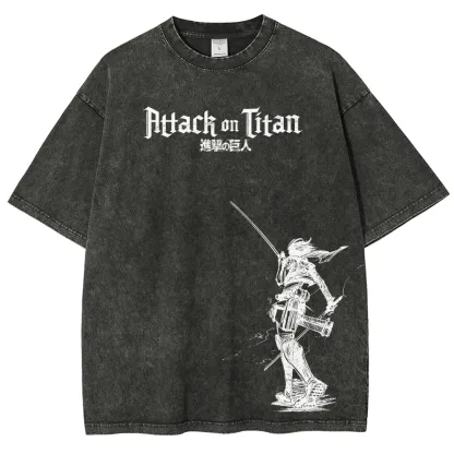 Attack On Titan Unisex Fit Washed T-Shirt 2503000039