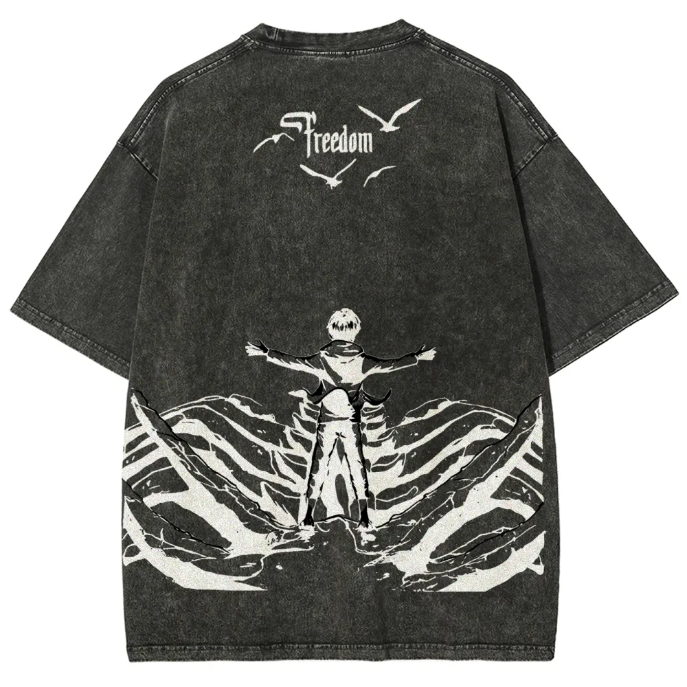 Attack on Titan Unisex Fit Washed T-Shirt 2504009749