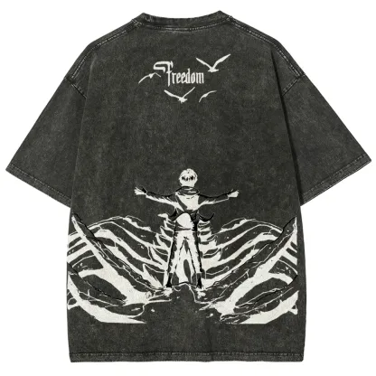 Attack on Titan Unisex Fit Washed T-Shirt 2504009749